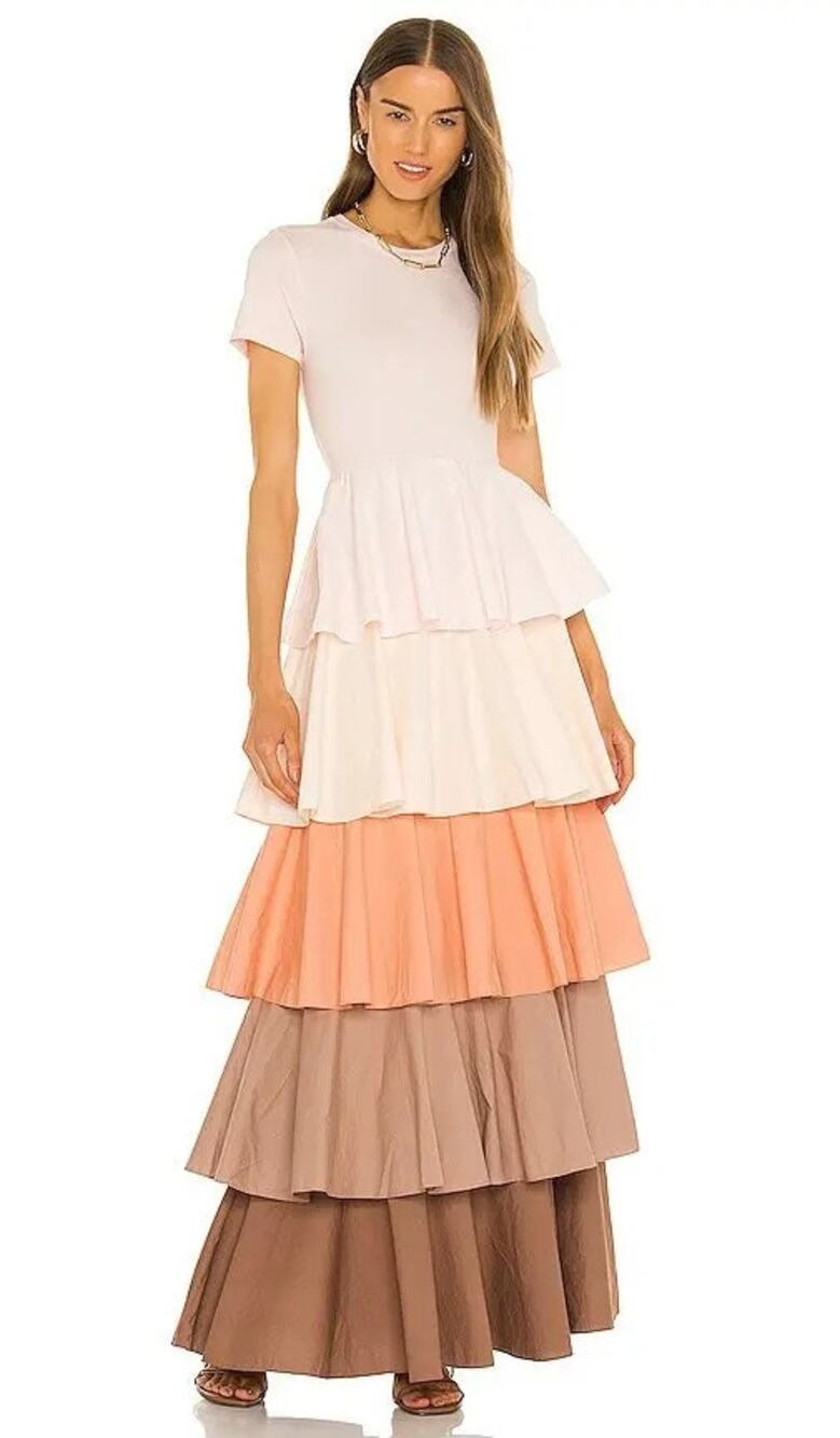 NWT Something Navy Alexandra Tiered Ruffle Maxi Dress Size Medium - Picture 1 of 6